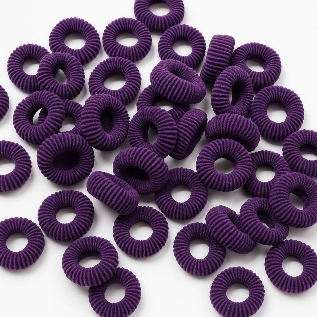 Shiva Collection 50 pc Premium Soft Purple Hair Donut Bands – Extra Stretch, No Damage & All-Day Comfort