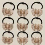 9-Piece Crystal Butterfly Hair Rubber Set
