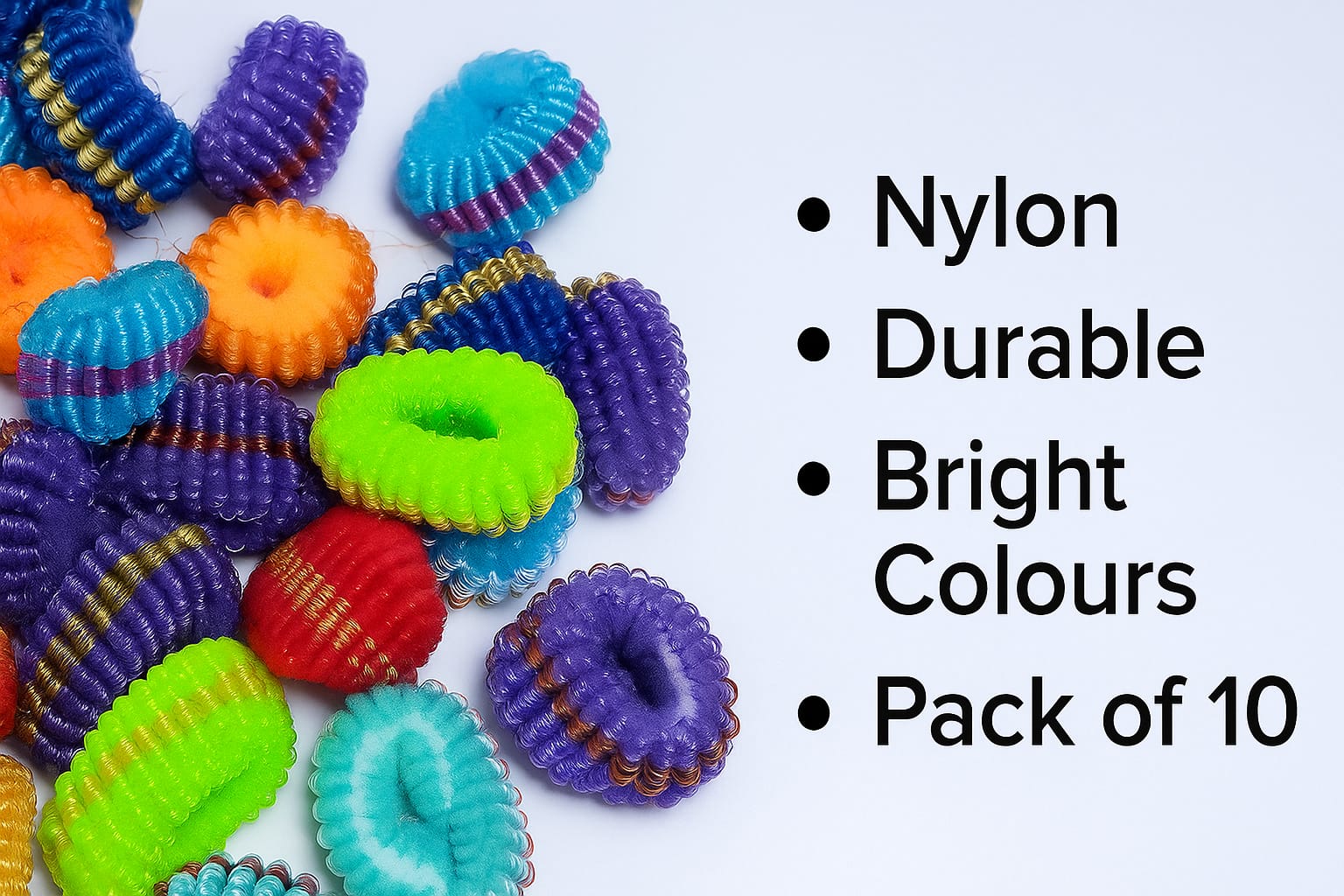 50 pc Premium Colorful Elastic Hair Ties – Soft, No-Slip, No-Damage Bands for Ponytails, Kids, Women & Everyday Use